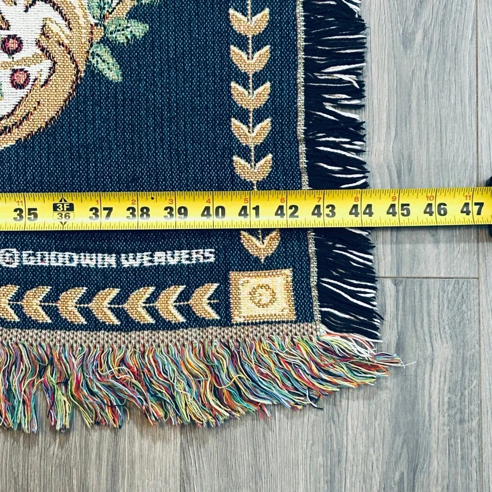 Goodwin Weavers Hanukkah Menorah Judaica Throw Blanket Woven Tapestry USA Made